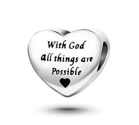 MiiFort Breloques religieuses pour bracelets avec croix et cœurs - Isaiah Matthieu - Verses de la Bible - Ange Jessus, Zircone cubique, Zircone cubique