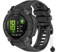 Miimall 22mm Bracelet Silicon Compatible avec Instinct 3 45mm, Souple Strap pour Instinct 3 45mm, Remplacement de 22mm Silicon Bande pour Garmin Montre 3, Noir