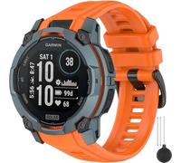Miimall 26mm Bracelet Silicon Compatible avec Instinct 3 AMOLED 50mm, Souple Strap pour Instinct 3 Solar 50mm, Remplacement de 26mm Silicon Bande pour Garmin Montre 3, Orange