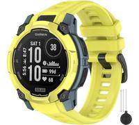 Miimall 26mm Bracelet Silicon Compatible avec Instinct 3 AMOLED 50mm, Souple Strap pour Instinct 3 Solar 50mm, Remplacement de 26mm Silicon Bande pour Garmin Montre 3, Jaune