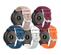 Miimall [5 Pieces Bracelets en Silicon Compatible avec Montre Garmin Vivoactive 6/5, [20mm] Souple Bracelet de Rechange à Dégagement Rapide Garmin Forerunner 645/55 pour Femmes Hommes, Cinq Couleurs