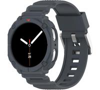 Miimall Bracelet Compatable avec Galaxy Watch 8, Strap Libération Rapide avec Rugged Pro Coque pour Samsung Galaxy Watch 8 40MM, Double Protection Souple et Résistante pour Homme Femme, Gris