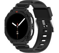 Miimall Bracelet Compatable avec Galaxy Watch 8, Strap Libération Rapide avec Rugged Pro Coque pour Samsung Galaxy Watch 8 44MM, Double Protection Souple et Résistante pour Homme Femme, Noir