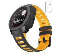 Miimall Bracelet Compatible avec Garmin Instinct 2, 22mm, Bracelets de Remplacement en Silicone pour Garmin Instinct Solar/2S/Esports, Bicolore (Noir et Jaune)