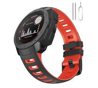 Miimall Bracelet Compatible avec Garmin Instinct 2, 22mm, Bracelets de Remplacement en Silicone pour Garmin Instinct Solar/2S/Esports, Bicolore (Noir et Rouge)