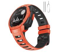 Miimall Bracelet Compatible avec Garmin Instinct 2, 22mm, Bracelets de Remplacement en Silicone pour Garmin Instinct Solar/2S/Esports, Bicolore (Rouge de Flamme et Noir)