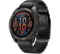 Miimall Bracelet Compatible avec Garmin Instinct 3 50mm AMOLED/Solar, Bande Métal Quickfit 26MM de Montre de Remplacement en Acier Inoxydable 316 Strap pour Fenix 5x/6x/7x/Fenix 8, Noir