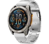 Miimall Bracelet Compatible avec Garmin Instinct 3 50mm AMOLED/Solar, Bande Métal Quickfit 26MM de Montre de Remplacement en Acier Inoxydable 316 Strap pour Fenix 5x/6x/7x/Fenix 8, Argenté