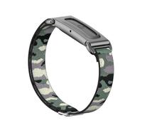 Miimall Bracelet Compatible avec Google Fitbit Air, Coque de Protection Métal, Sangle en Nylon Tissé Élastique Respirant, Léger et Ajustable Installation Facile Sans Outil, Camouflage