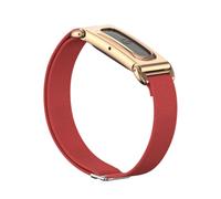 Miimall Bracelet Compatible avec Google Fitbit Air, Coque de Protection Métal, Sangle en Nylon Tissé Élastique Respirant, Léger et Ajustable Installation Facile Sans Outil, Rouge