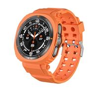 Miimall Bracelet Coque en PC et TPU pour Samsung Watch Ultra 47mm, Antifriction quotidienne, Durabilité et Robustesse, Convient Convient Hommes Femmes Strap pour Galaxy Watch Ultra, Orange