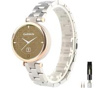 Miimall Bracelet de montre en métal compatible avec montre Garmin Lily, bracelet de rechange réglable en acier inoxydable pour homme et femme, bracelet d'accessoires en métal pour montre intelligente