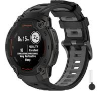 Miimall Bracelet de Montre Garmin Instinct E 45mm, Silicon Strap 22mm à Ajustement Rapide Bracelet de Montre Doux Bande de Remplacement Compatible avec Garmin Instinct E 45mm, Noir et Gris