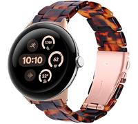 Miimall Bracelet de Montre pour Google Pixel Watch 3 41MM en Résine Premium doté d'un Boucle de Métal, [41MM] Strap Femmes, Léger, Antiperspirant pour Google Pixel Watch 3/2/1, Tortue-Terre