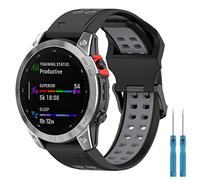 Miimall Bracelet de rechange en silicone pour Garmin Fenix 7X/6X/5X, 7X Solar/7X Sapphire/6X Pro/6X Sapphire/5X Sapphire/5X Plus/Fenix 3/3 HR Bracelet de sport de rechange pour Descent MK1/MK2/MK2i