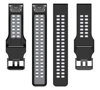 Miimall Bracelet de rechange en silicone souple et étanche compatible avec Garmin Fenix 7/6, 22 mm de large, pour Garmin Fenix 7/7 Solar/7 Sapphire Solar/6/5/Garmin Instinct femme/homme (noir, gris)