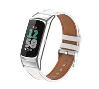 Miimall Bracelet en cuir compatible avec Fitbit Charge 6/Fitbit Charge 5, bracelet en cuir respirant avec boucle en métal pour homme et femme, bracelet de rechange réglable pour Fitbit Charge 6/Charge