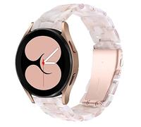 Miimall Bracelet en Résine pour Samsung Galaxy Watch 6/5/4/Active 2 40mm 44mm, Bracelet Léger avec Boucle en Métal pour Galaxy Watch 4/4 Classic/5/5 Pro/6/6 Classic-Rose Fleur