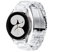 Miimall Bracelet en Résine pour Samsung Galaxy Watch 6/5/4/Active 2 40mm 44mm, Bracelet Léger avec Boucle en Métal pour Galaxy Watch 4/4 Classic/5/5 Pro/6/6 Classic-transparent