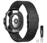 Miimall Bracelet Titane Metal Compatible avec Samsung Watch Ultra 2025/2024, Strap pour Galaxy Watch Ultra 1/2 Maillon de Boucle Papillon, Ultraléger, Double, De Look Noir pour les Hommes Femmes