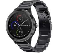 Miimall Bracelets en métal Compatible avec Montre Garmin Vivoactive 3 Music/Forerunner 245, [20mm] Bracelet réglable de qualité de en Acier Inoxydable Strap pour Garmin Forerunner 55/245, Noir