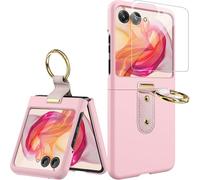 Miimall Case Compatible avec Motorola Razr70/Razr60/Razr50, [Protection d'Écran Externe] [Anneau], Antichoc Anti-Empreintes Digitales Résistant aux Rayures Fine Girly Motorola Razr 70 Coque, Rose