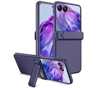 Miimall Case pour Motorola Razr 50 Ultra, Housse avec Film Protecteur et Stand Réglable, Protection de Charnière Antichoc Anti-Rayures Anti-Empreintes Renforcée Coque Intégrale Razr 50 Ultra, Bleu
