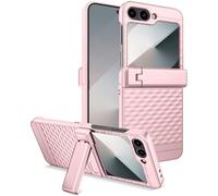 Miimall Case pour Samsung Galaxy Z Flip 7 FE/Flip 6, Housse avec Film Protecteur et Stand, Protection de Charnière Anti-Rayures Renforcée Antichoc Mince Coque Zflip 7 FE/Zflip 6 pour Femme, Rose