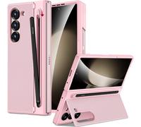 Miimall Case pour Samsung Z Fold 5 avec Stylet, [Porte-S Pen][Vitre Protecteur d'Écran][Béquille], Robuste Antichoc Résistant aux Rayures Rigide Slim Femme Coque Samsung Z Fold 5 (Rose)