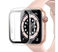 Miimall Compatible avec Apple Watch Série 3/2/1 38mm PC Coque Protection Écran en Verre Trempé, [Couverture Complète] Anti-Rayure Étui Protecteur du iWatch 3/2/1 38mm -Transparent