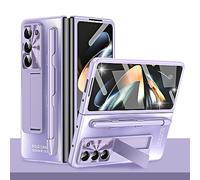 Miimall Compatible avec Coque Z Fold 3 Samsung avec Stylet, [Protection d'écran Avant] [Support] Étui en PC Dur Coque de Protection Ultra-Mince pour Samsung Galaxy Z Fold 3 (Violet)