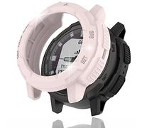 Miimall Compatible avec Garmin Instinct Crossover, coque de protection militaire en TPU résistant aux rayures et aux chutes pour accessoires Instinct Crossover (rose)