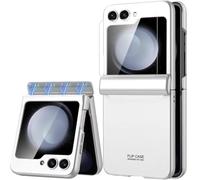 Miimall Compatible avec Samsung Galaxy Z Flip 5 Coque, [Protection à Charnière] [Protecteur d'écran Arrière] Coque de Protection en PC Rigide pour Samsung Galaxy Z Flip 5 Case (Argent)