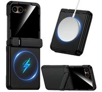Miimall Coque Anti-Espion pour Motorola Razr 70, [Compatible avec Mag-Safe][Cache-Charnière][Support], Robuste Antichoc Résistant aux Rayures Renforcée Léger Motorola Razr 70 Case Fine, Noir