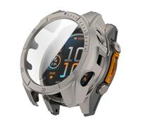 Miimall Coque Compatible avec Garmin Fenix 8 47MM Solar, Accessoire Protection Écran en Rugged PC Bumper Case, Étanche, Ultra Mince, Anti-Rayures, Ne Laisse Pas de Traces de Doigts, Titanium