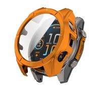 Miimall Coque Compatible avec Garmin Fenix 8 47MM Solar, Accessoire Protection Écran en Rugged PC Bumper Case, Étanche, Ultra Mince, Anti-Rayures, Ne Laisse Pas de Traces de Doigts, Orange