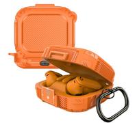 Miimall Coque Compatible avec Powerbeats Pro 2 Case, Rugged Robuste Housse de Protection Sécurisée avec Mousqueton pour Beats Powerbeats Pro 2 Loquet de Verrouillage Sécurisé, Orange