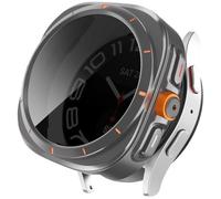 Miimall Coque Compatible avec Samsung Galaxy Watch 6 40mm avec Anti-Espion Protecteur d'écran en 9H Verre Trempé, Dur PC [Anti-Rayures] Case [Anti-Spy] Privacy Housse pour Samsung Watch 6, Gris