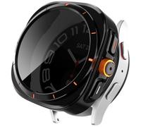 Miimall Coque Compatible avec Samsung Galaxy Watch 6 44mm avec Anti-Espion Protecteur d'écran en 9H Verre Trempé, Dur PC [Anti-Rayures] Case [Anti-Spy] Privacy Housse pour Samsung Watch 6, Noir
