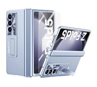 Miimall Coque Compatible avec Samsung Galaxy Z Fold 5 Étui de Protection à Charnière avec Protection d'écran Avant, Coque de Protection Ultra-Mince avec Béquille pour Galaxy Z Fold 5 (Bleu)