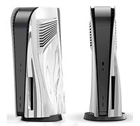 Miimall Coque pour Console PS5 Disc Edition, Plaques de Remplacement Antichoc avec Évents de Refroidissement, Étui de Protection ABS Rigide pour Sony PlayStation 5 Disc Edition (Argent)