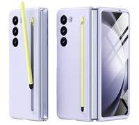Miimall Coque pour Coque Samsung Z Fold 5 avec Stylet + Protection d'écran Avant + Fente Automatique à Ressort pour Stylo, Étui de Protection Ultra-Fin pour Samsung Galaxy Z Fold 5 (Violet)