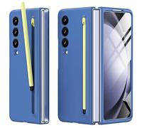 Miimall Coque pour Samsung Galaxy Z Fold 3 Coque avec Stylet + Protection d'écran Avant + Fente Automatique à Ressort pour Stylo, Étui de Protection Ultra-Fin pour Samsung Galaxy Z Fold 3 (Bleu)