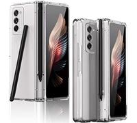 Miimall Coque pour Z Fold 2 avec Stylet S, Protection d'écran Avant HD, Protection de Charnière du Porte-Stylo, Anti-Chocs en PC Rigide (Transparent)
