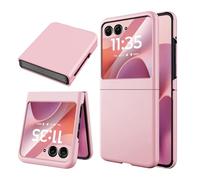 Miimall Cover pour Motorola Razr 60, [Protection d'Écran Externe] Militaire Robuste Rigide Antichoc Anti-Rayures Antidérapant Anti-Poussière Élégant Mince Mate Coque Motorola Razr 60 Féminine, Rose