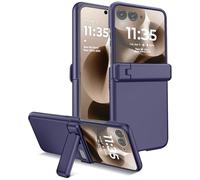 Miimall Cover pour Motorola Razr 60 Ultra, [Protection d'Écran Externe][Cache-Charnière][Bequille Réglable], Renforcée Antichoc Résistant aux Rayures Robuste Coque Militaire Razr 60 Ultra, Bleu