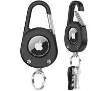 Miimall Étui Compatible avec Apple AirTag, Coque de Clés Portable en PC, Organisateur de Clés Léger, Lavable et Résistant aux Rayures pour Porte Clef Air Tag de Voiture, Sac de Golf et Valise, Noir