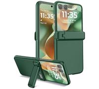 Miimall Étui pour Motorola Razr 60, Protection d'Écran Externe et de Charnière, Antichoc Anti-Rayures Anti-Empreintes Digitales Incassable Mince Rigide Motorola Razr 60 Coque avec Bequille, Vert