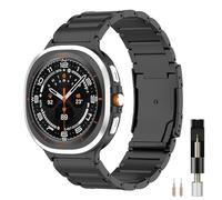 Miimall Métal Montre Strap Compatible avec Samsung Galaxy Watch Ultra Band 47mm(2025/2024), Acier Inoxydable Remplacement Faciles à Installer Bracelet pour Galaxy Watch Ultra Hommes Femmes, Noir