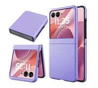 Miimall Pochette pour Motorola Razr 60, [Film Protecteur Externe] Militaire Rigide Antichoc Résistant aux Rayures Anti-Chute Anti-Poussière Ultra-Fine Chic Coque Moto Razr 60 pour Femme, Violet